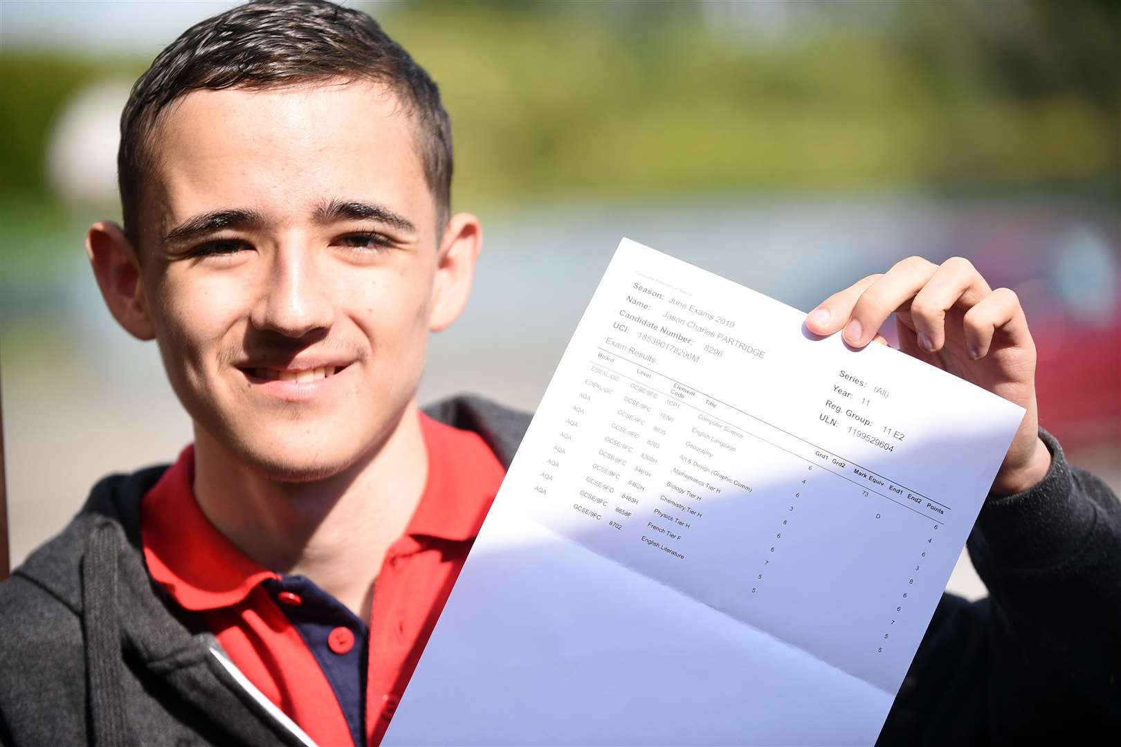 GCSE results at Marshland High School..Jason Partridge. (15601767)