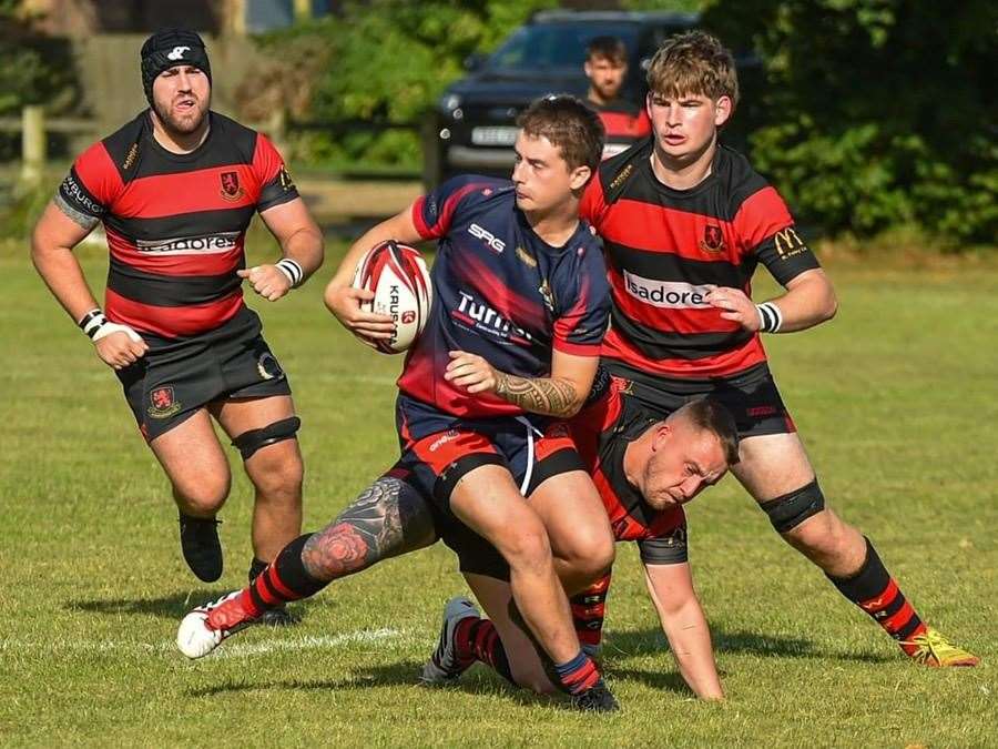 Wisbech scrum-half Zac Lackey on the break