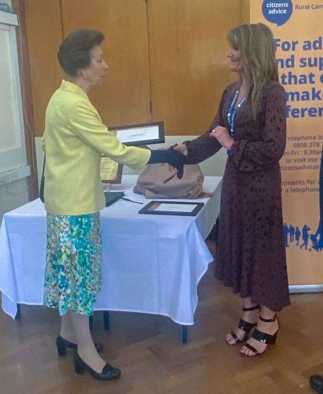 Oonagh Tucker received her long service award from Princess Anne. (56799915)