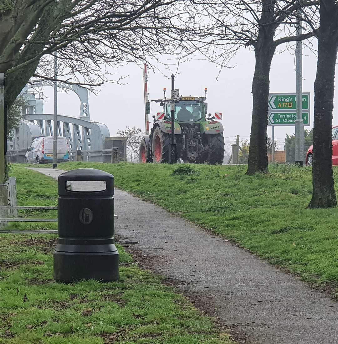 Tractors use the A17 as it is in a rural area