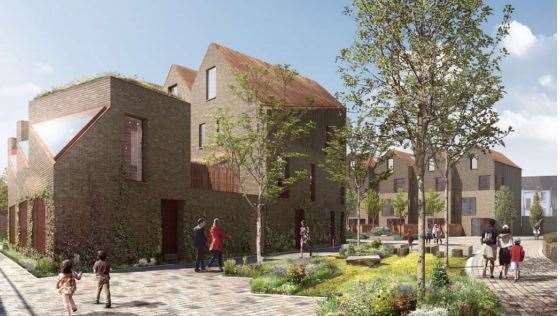 New residential flats and duplexes including accessible routes through the town centre will be included as part of the improvements to Acre Road which would also include heritage building refurbishing for workshops/work space to keep local character. (34845152)