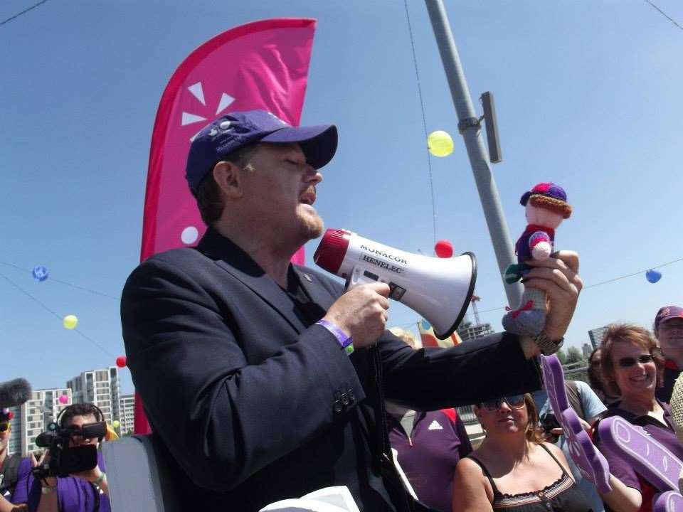 Eddie Izzard at the 'Go Local' event at the Olympic park