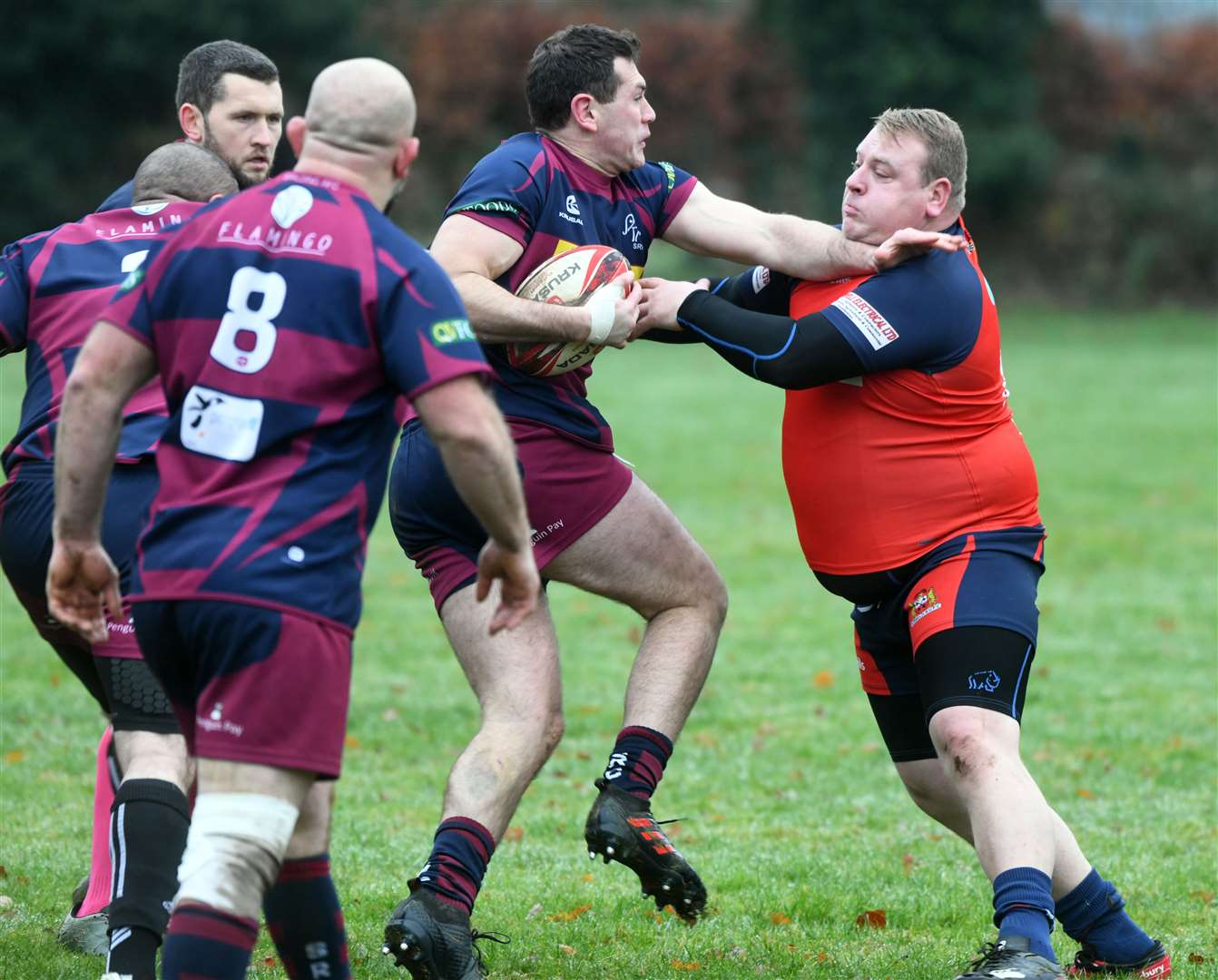 Wisbech v Spalding rugby action. (53807084)