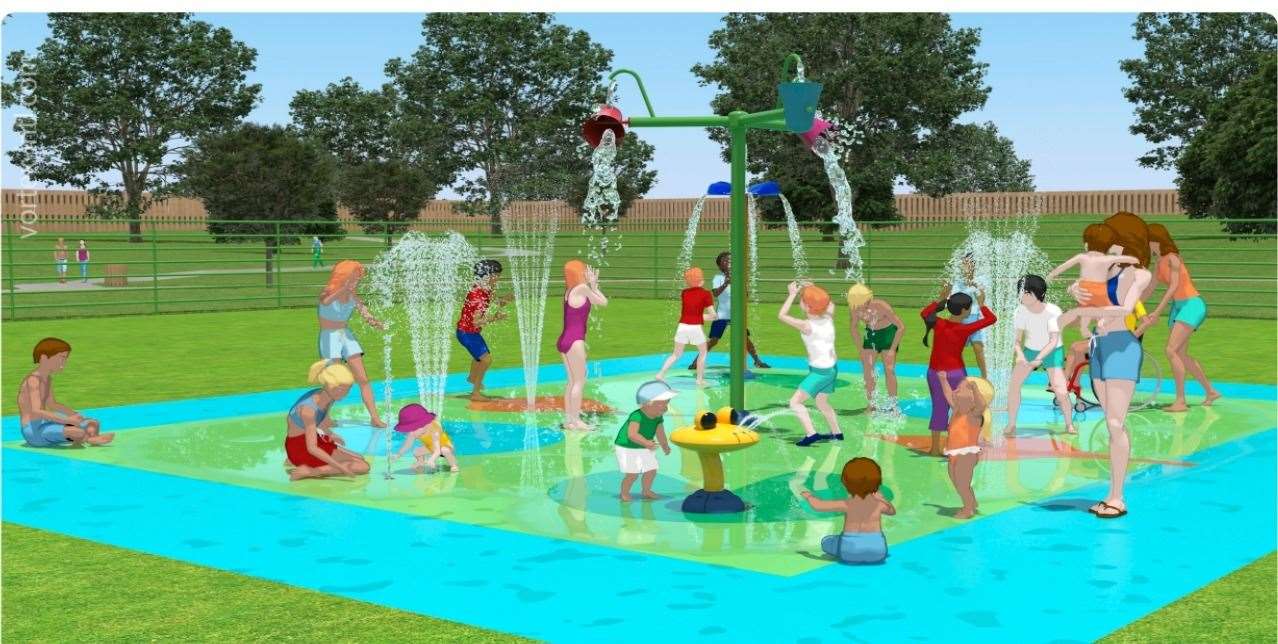 A groundbreaking ceremony was held to mark the start of work on a new splashpark for wisbech. (56215221)