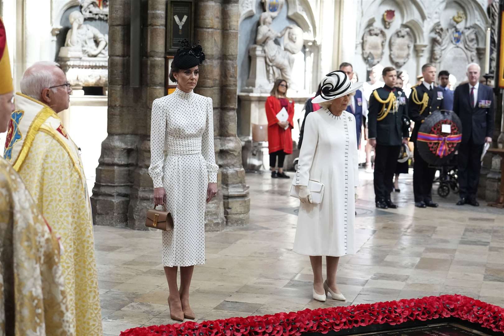 The Princess of Wales and the Queen at the service of thanksgiving at Westminster Abbey (Jordan Pettitt/PA)