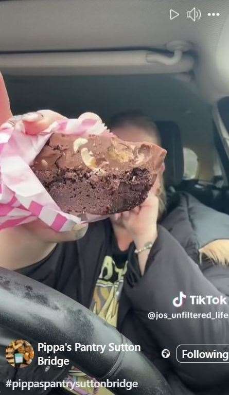 She loved the 'clagginess' of the Reece's Pieces brownie. PHOTO: Tik Tok