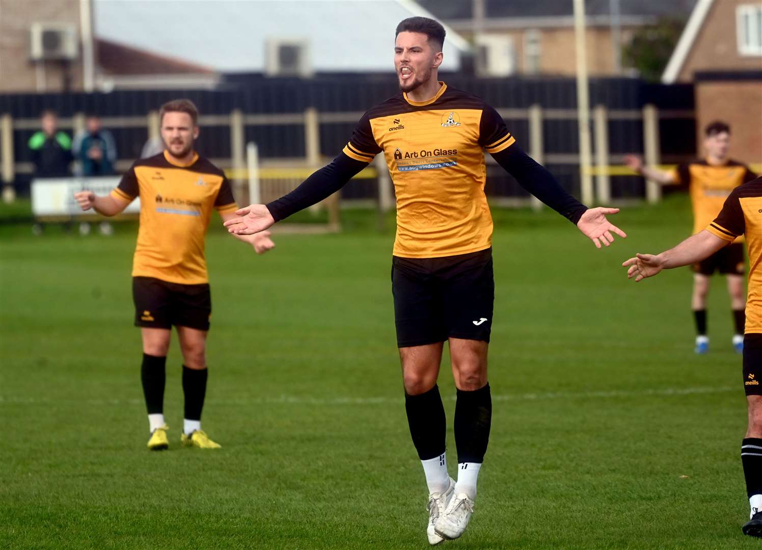 Matt Foy scored both goals for March this afternoon