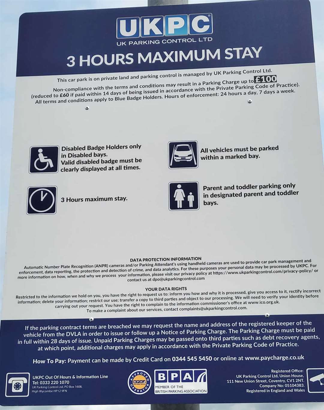 There is a sign warning drivers to park in marked bays, but shoppers at the Cromwell Retail Park feel the signage is not enough.