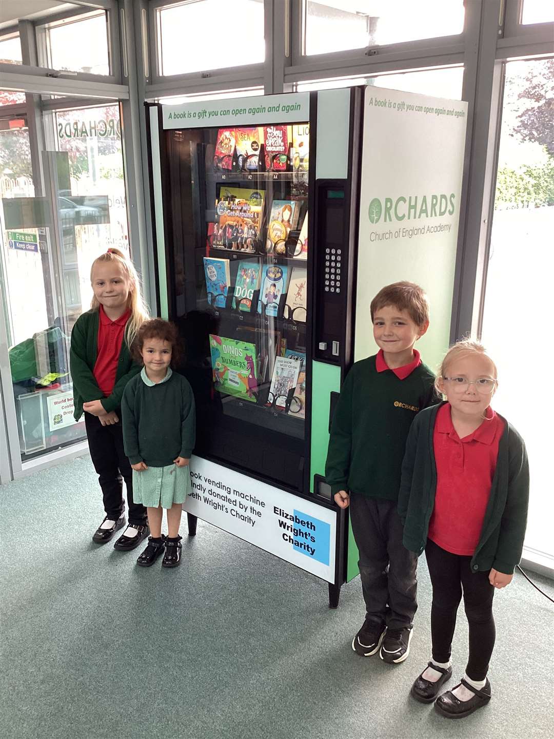 Pupils can now pick out a book of their choice from the vending machine