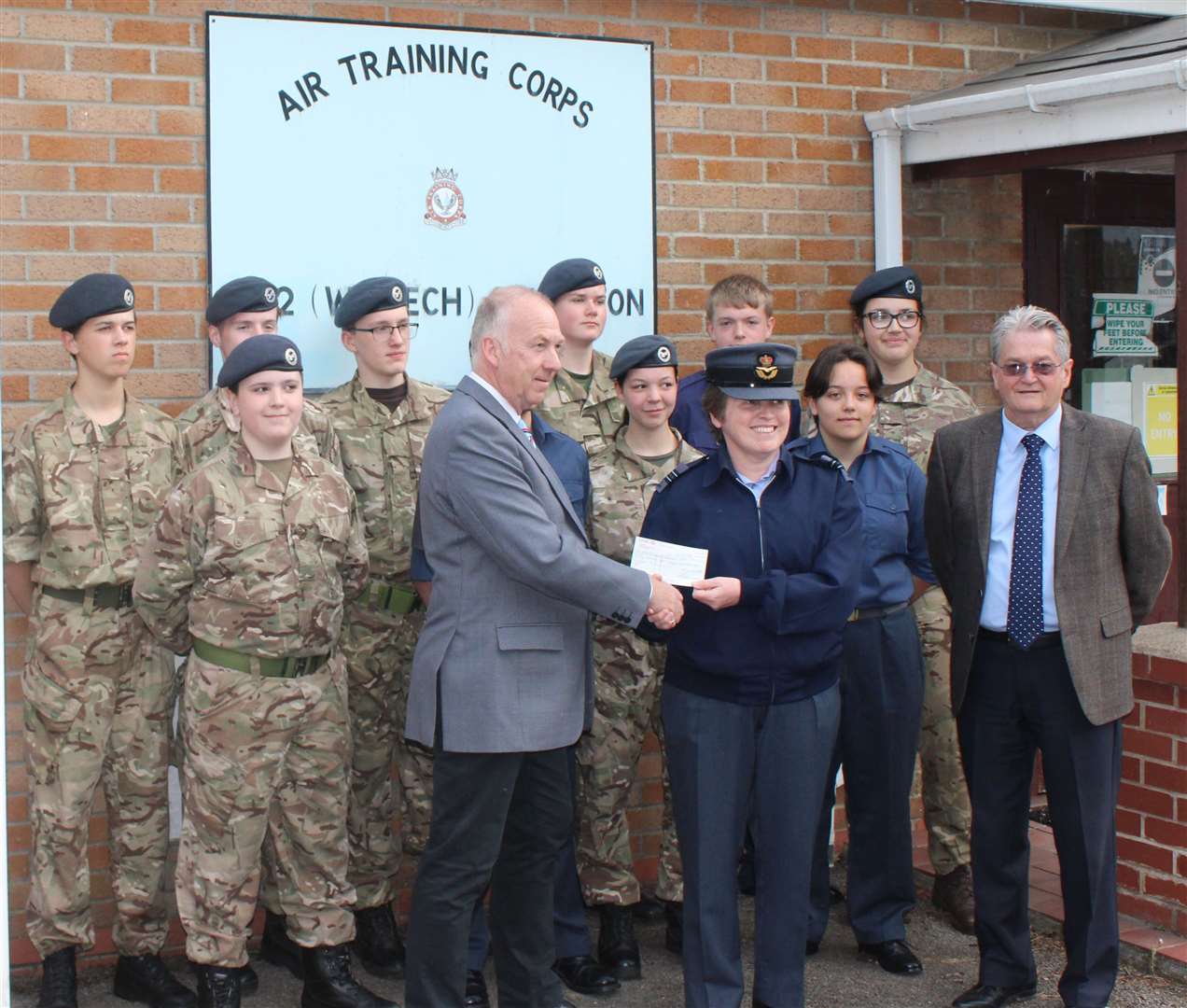 Wisbech Masons handed over a cheque to help with the purchase of three new laptops for Wsbech ATC. (56672080)