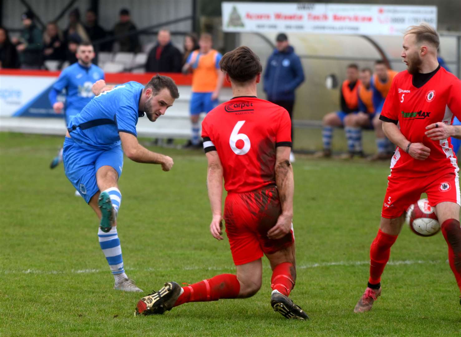 Action from Wisbech Town Reserves v Outwell Swifts
