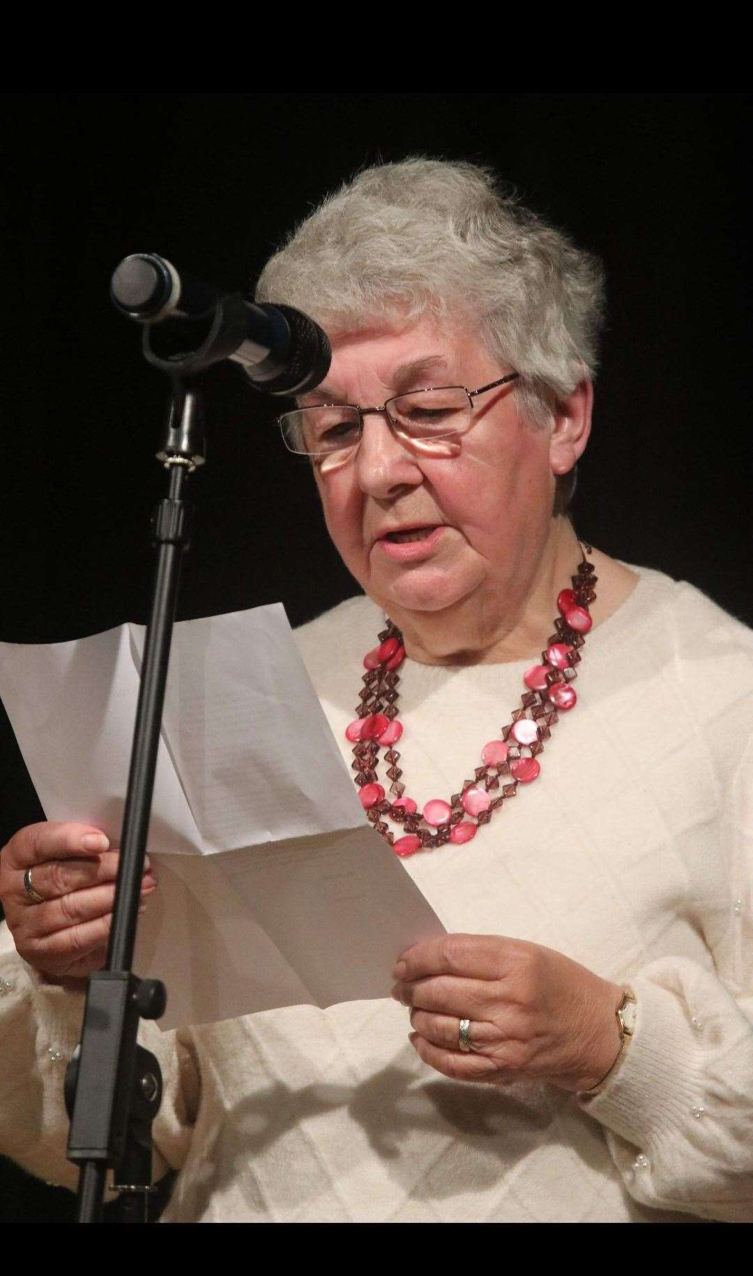 Phyllis Gall recites her poem. Photo: Tim Chapman. (60877251)