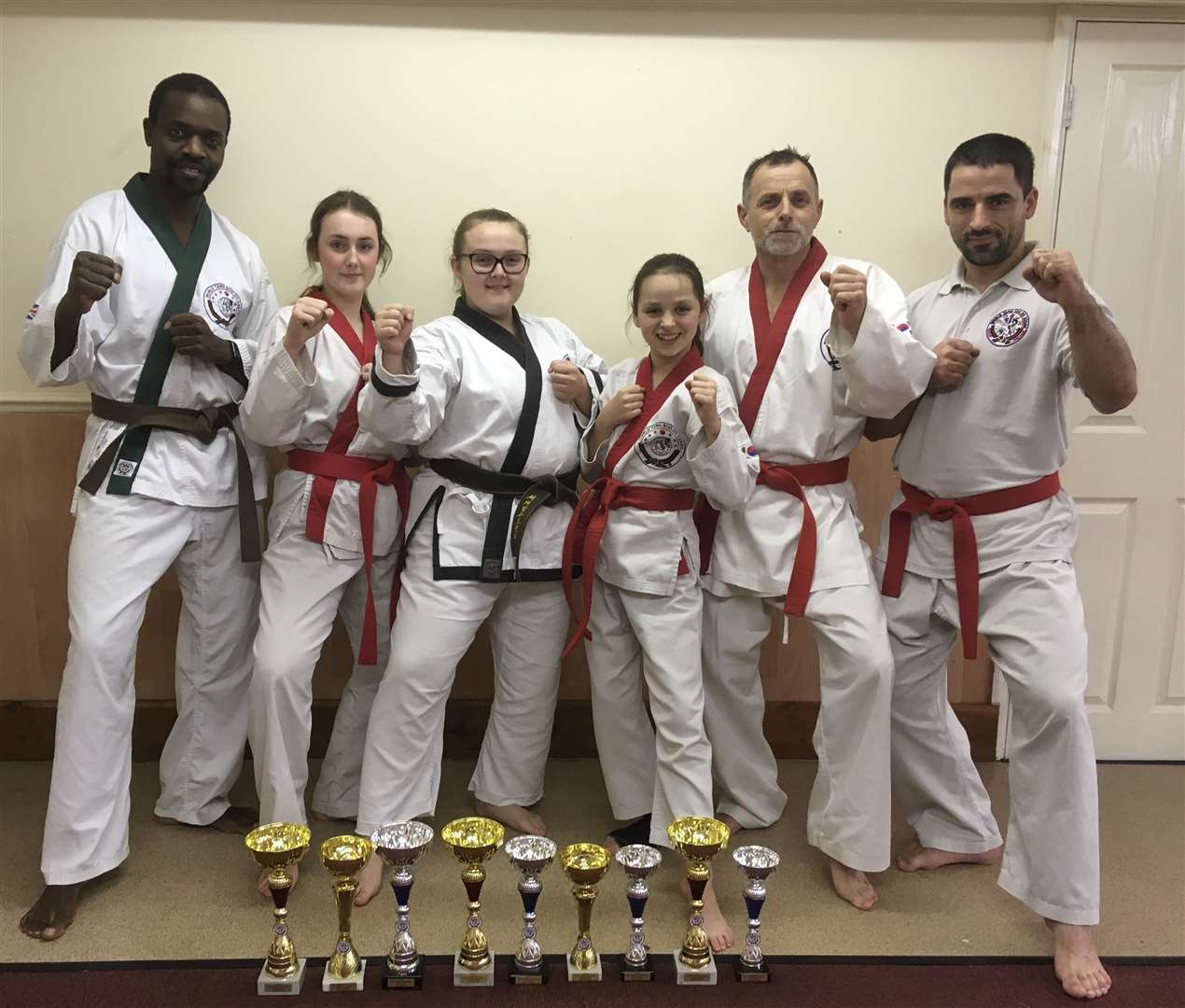 From left: Simba Honde - 1st sparring; Tracey Kym Gooch - 3rd weapons, 2nd Forms and 1st sparring; Sophia Stanton - 2nd sparring and 3rd Forms; Emilia Targanska - 1st sparring, 1st forms and 2nd weapons; Dean Frost - 3rd Forms; Sebastian Targanski - 3rd Forms. (Photo: SUPPLIED)