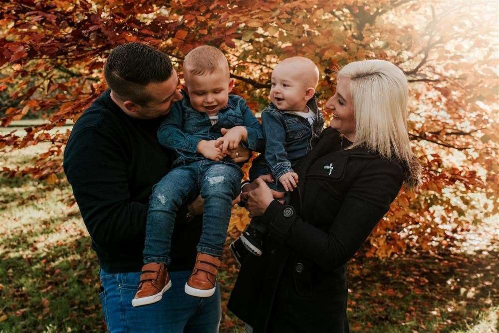 Adam and Kylie Bates and their two young sons Jacob, three, and Leo, two, have completed the Super 7 Challenge. (45965021)