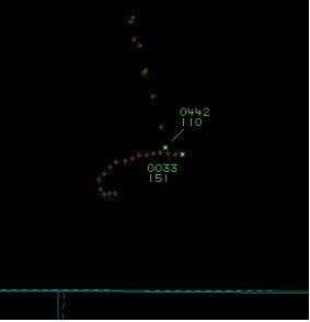 The NATS area radar shows the F15s, squawking 0442, as they flew over Chatteris at FL110. The paradrop aircraft can be seen in the vicinity at FL151. (16472228)