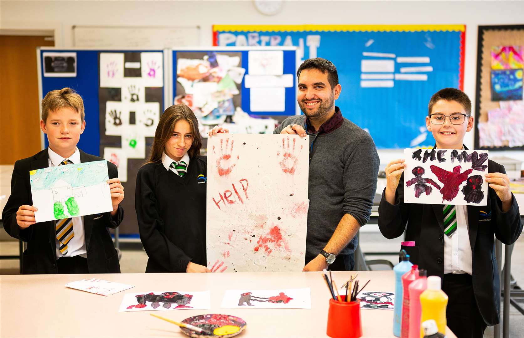 Exploring art as a therapy is a new step being taken at the Thomas Clarkson Academy with the first participating students already getting creative. Photo: Ian Burt/Barking Dog Media.