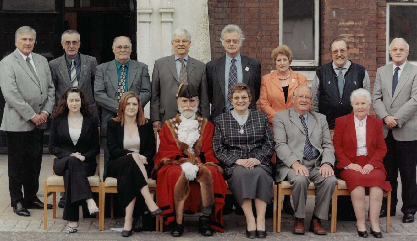 Barry Wales pictured fourth from right on the back row with his fellow town councillors.