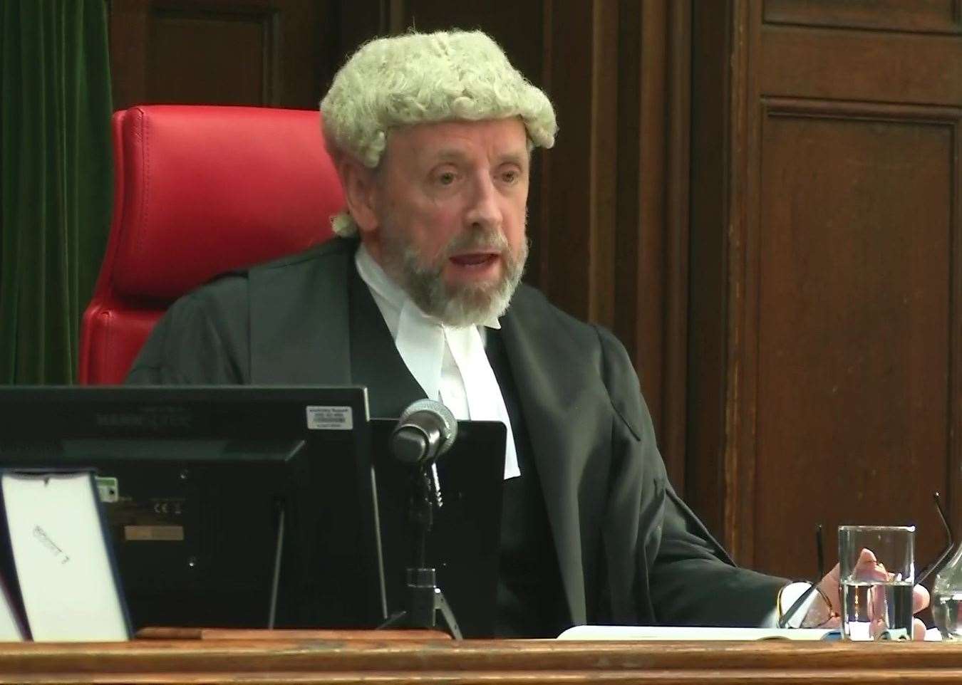 Lord Justice Holroyde during the hearing for Peter Sullivan at the Court of Appeal (PA)