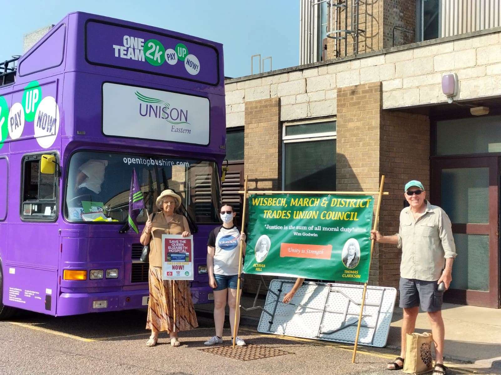 An NHS Pay bus tour of the East of England rolled into Wisbech on Tuesday with a stop at the North Cambs Hospital. (49473204)