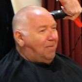 Kevin Purse is shaved at his daughter's wedding (18084469)