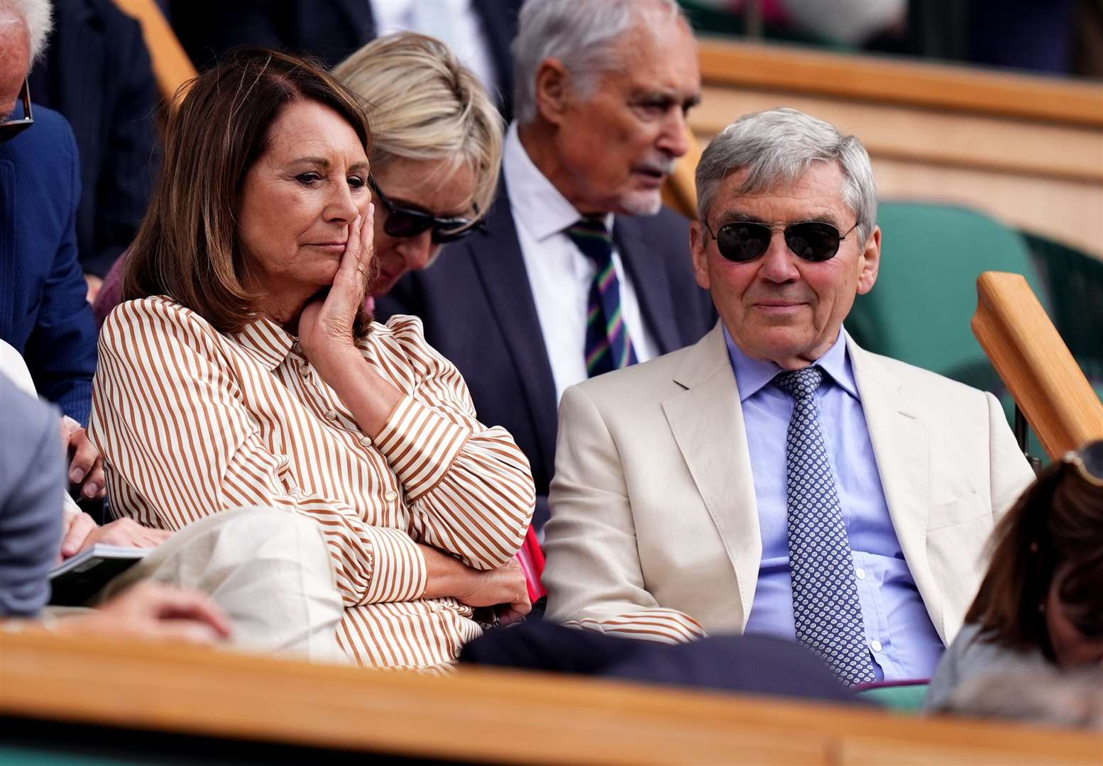 Michael and Carole Middleton in the royal box on day eight of the championships (Mike Egerton/PA)