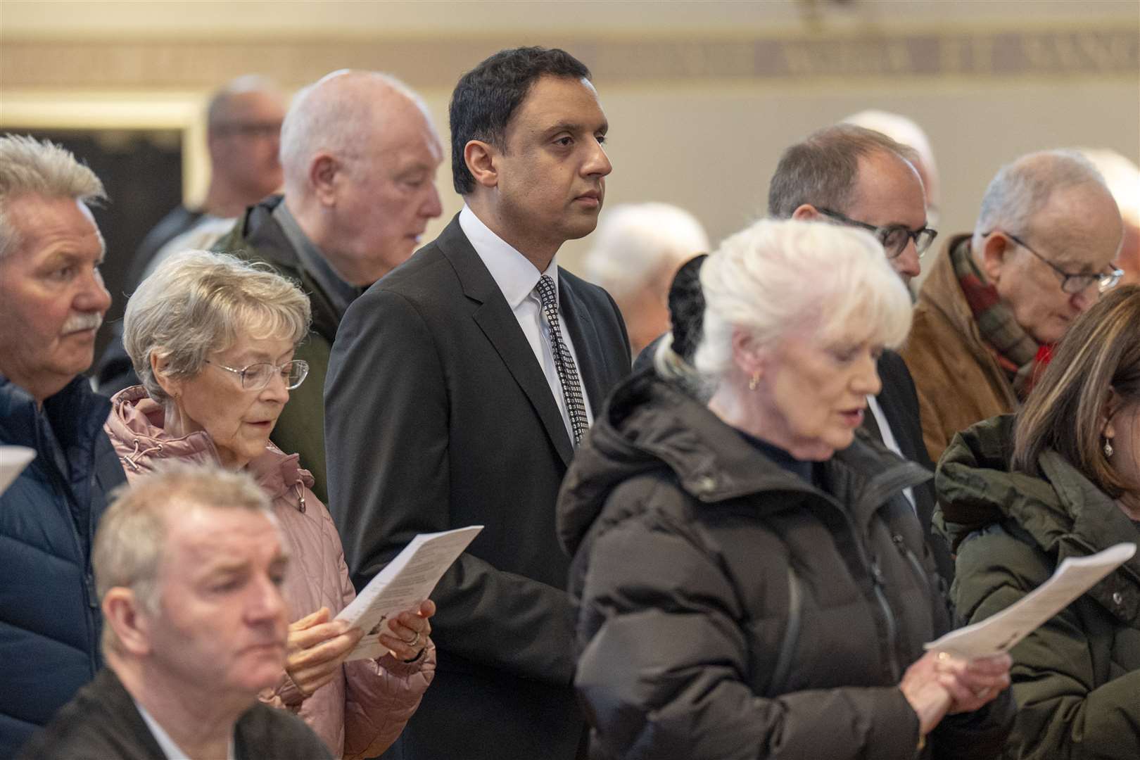 Scottish Labour leader Anas Sarwar (centre) was among those who attended the mass (Jane Barlow/PA)