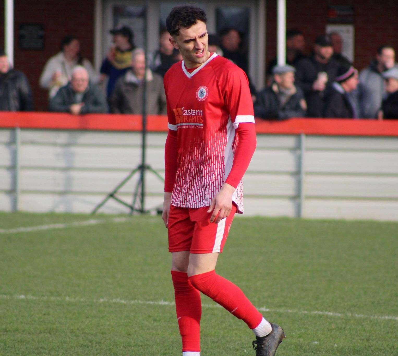 Amir Ward scored Wisbech’s winner this afternoon. Picture: Erin Larham