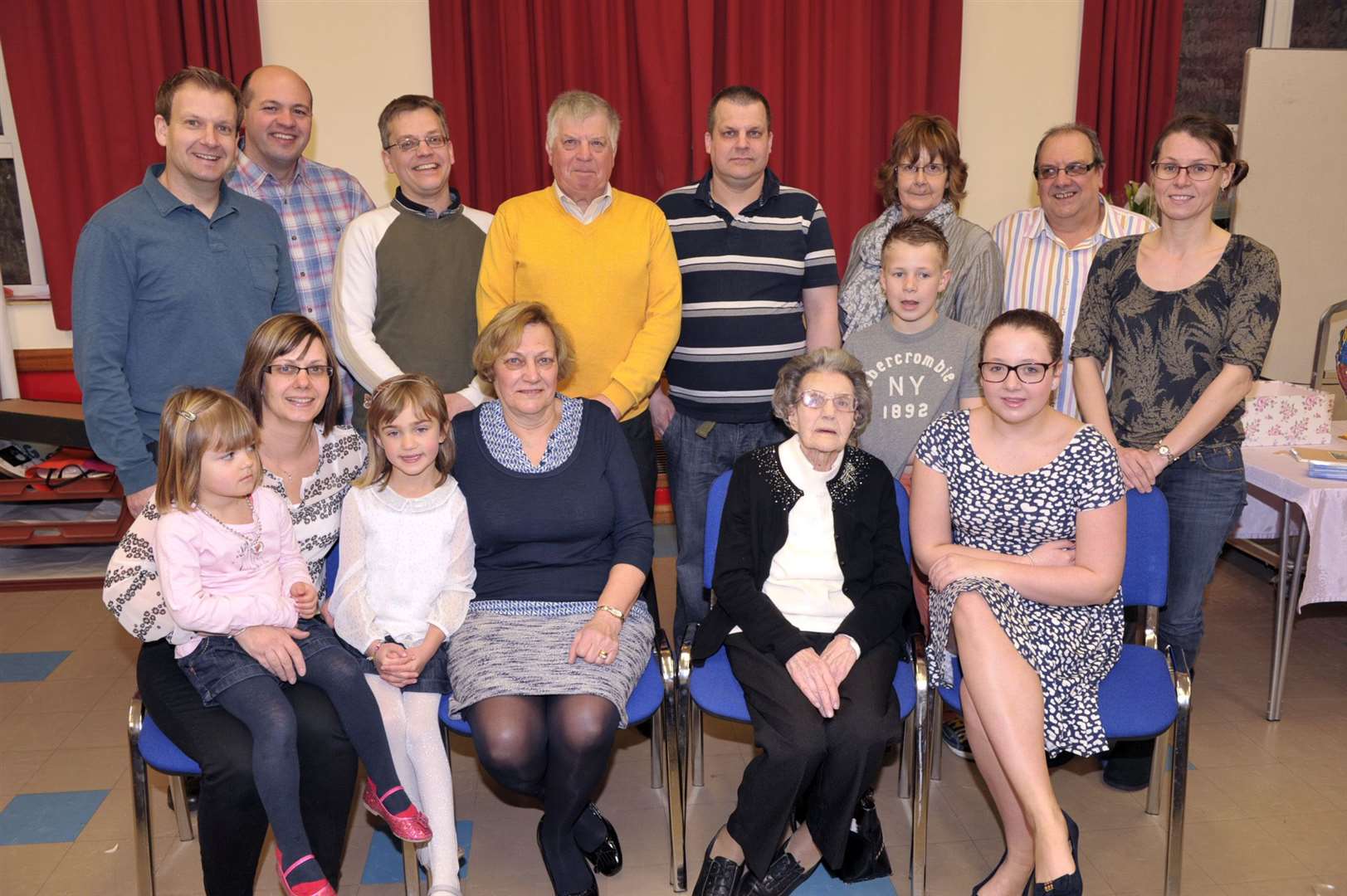 Eva Copeman pictured on her 100th birthday with her family.