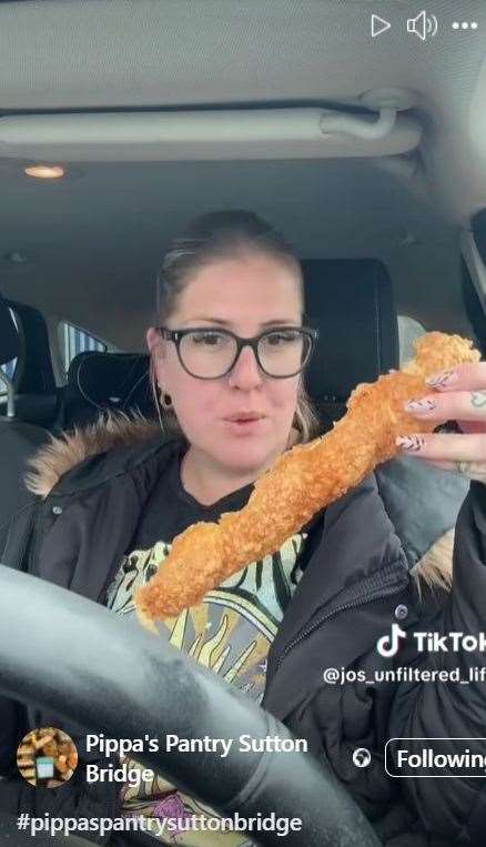 Jo Rand describes the cheese straw as a 'baton' and 'baguette'. PHOTO: Tik Tok