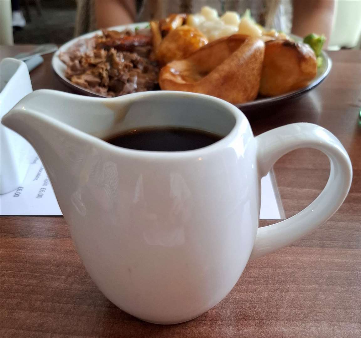 The vegetarian dishes came with their own gravy jug