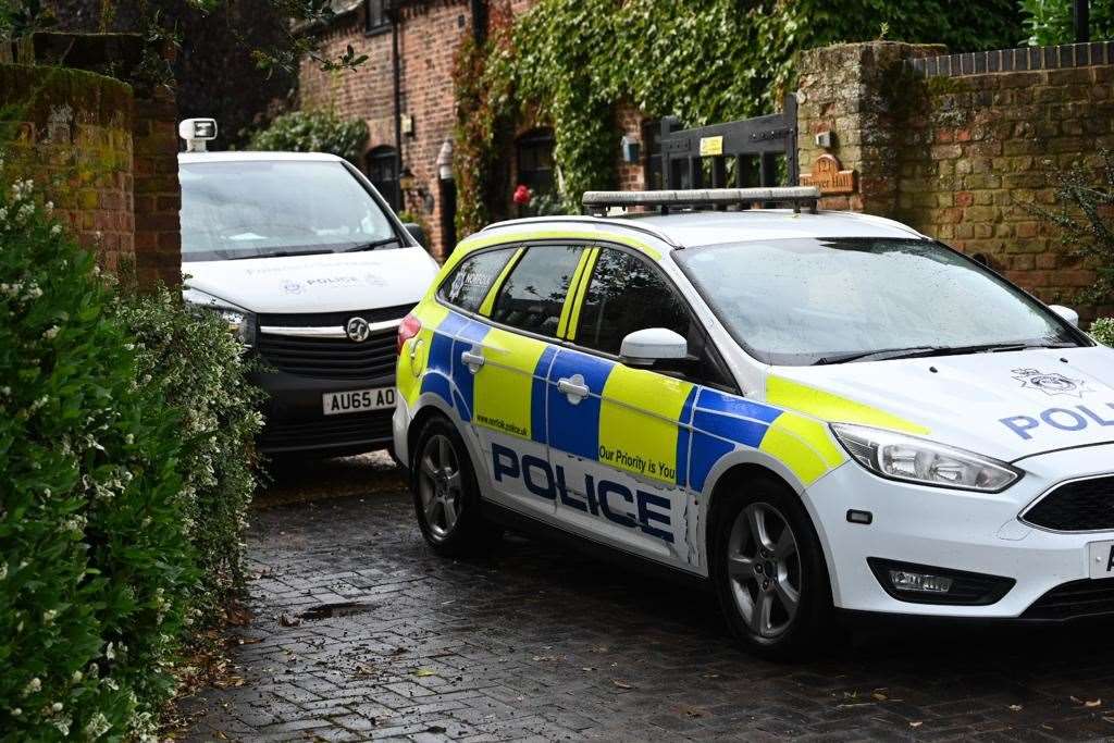 Police at the scene in Lady’s Drove in Emneth