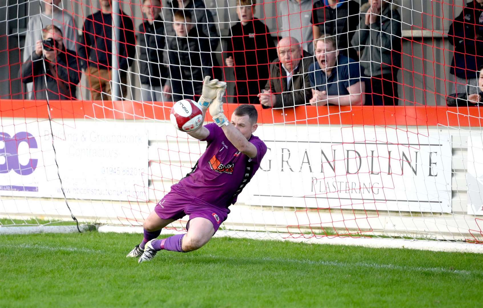 Wisbech v Tividale first round of the FA Vase Dan George saving a penalty
