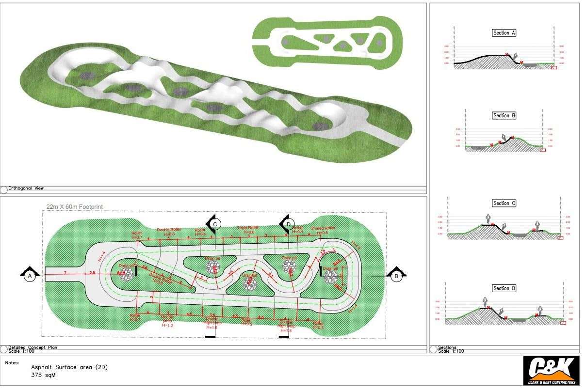 A plan of the BMX pump track that is planned for March.