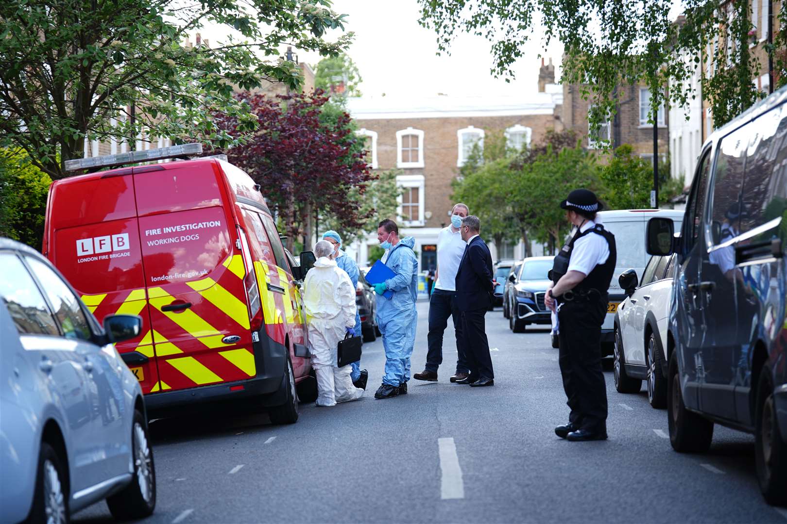Forensics officers in Kentish Town, north London (James Manning/PA)
