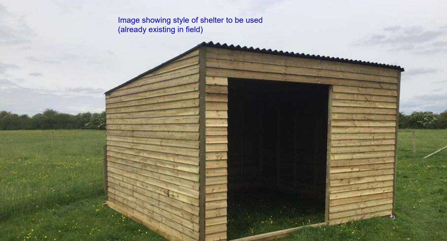 The dog walking field with have a shelter to protect users from inclement weather
