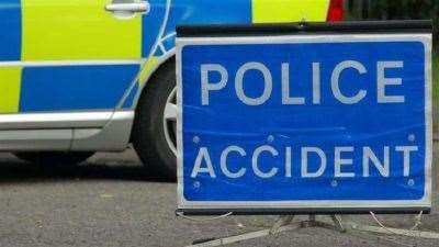 Police accident sign.