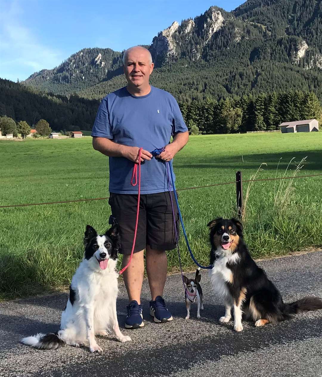 Adrian Hayes with Quinn, Siri and Roo
