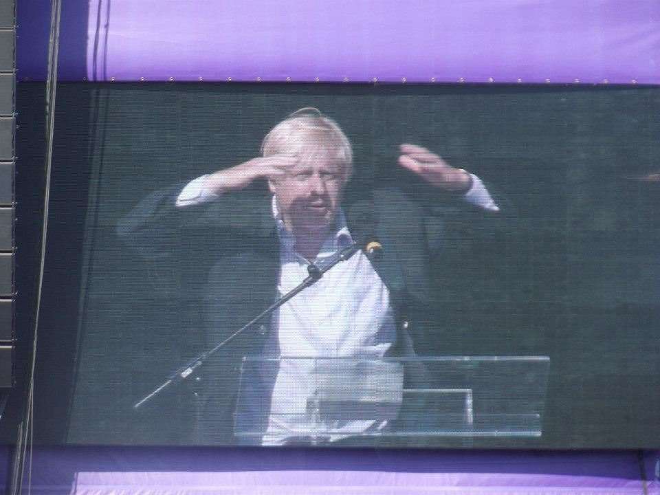 Future prime minister and then-London mayor Boris Johnson at the Go Local event at the Olympic Park. Picture: Rebekah Chilvers