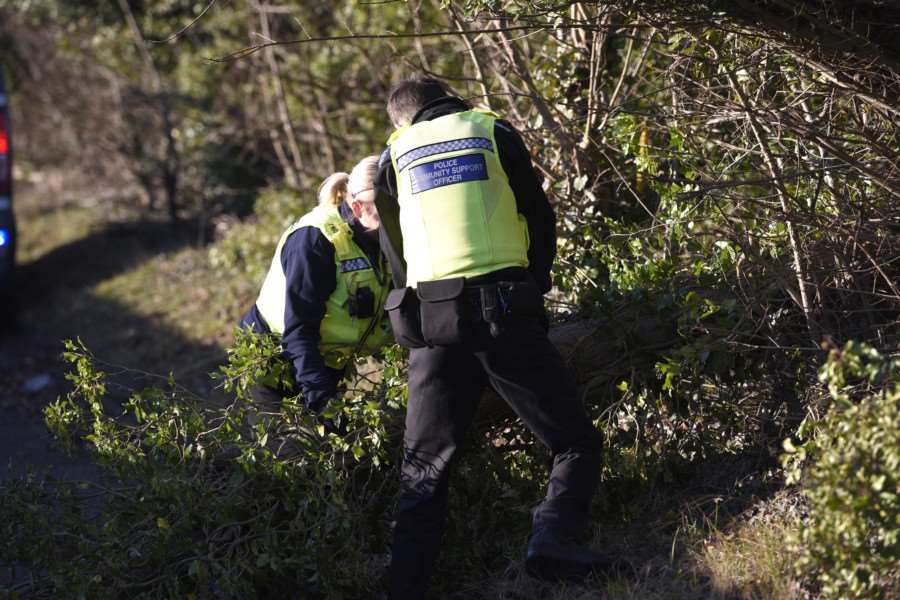 Storm damage'PCSO's cutting down trees on North Brink Wisbech