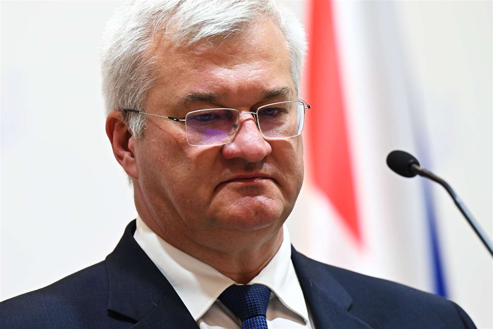 Foreign affairs minister of Ukraine Andrii Sybiha joined via video call (Leon Neal/PA)