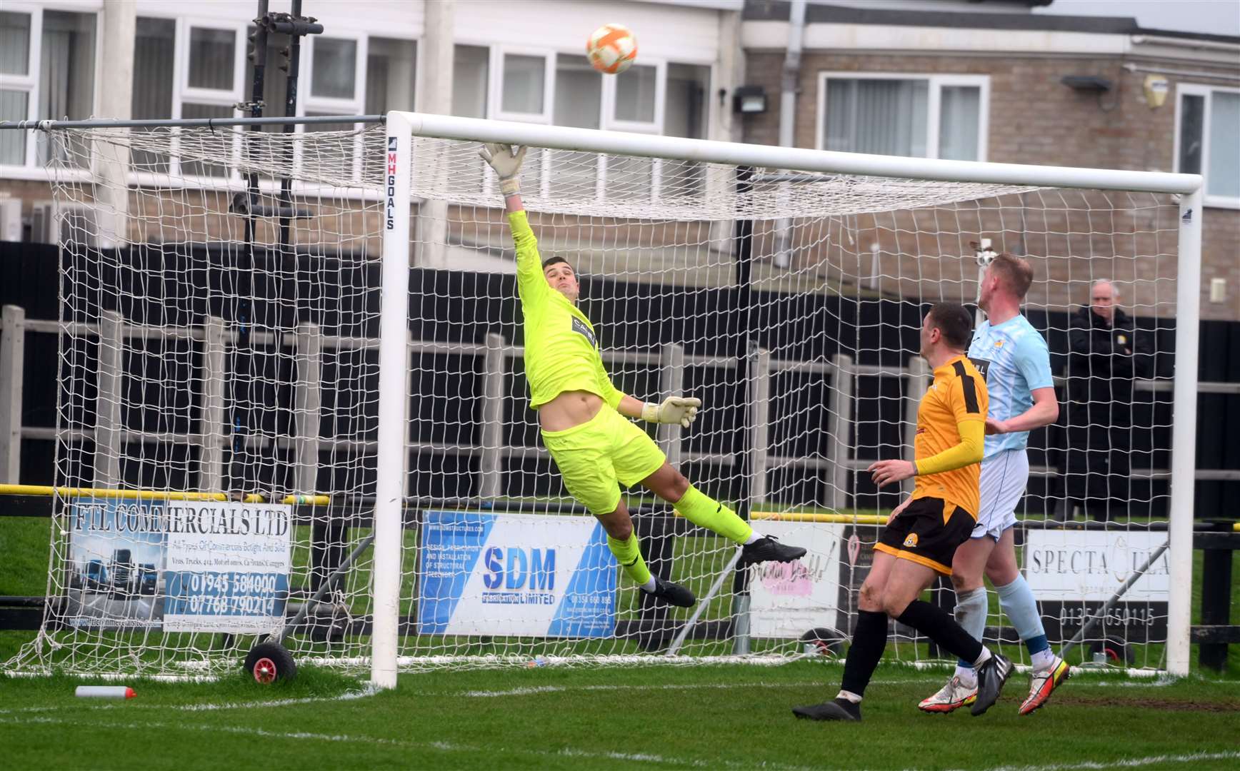 March v Coventry Sphinx..Danny Emmington's free kick that came back off the cross bar. (63324855)