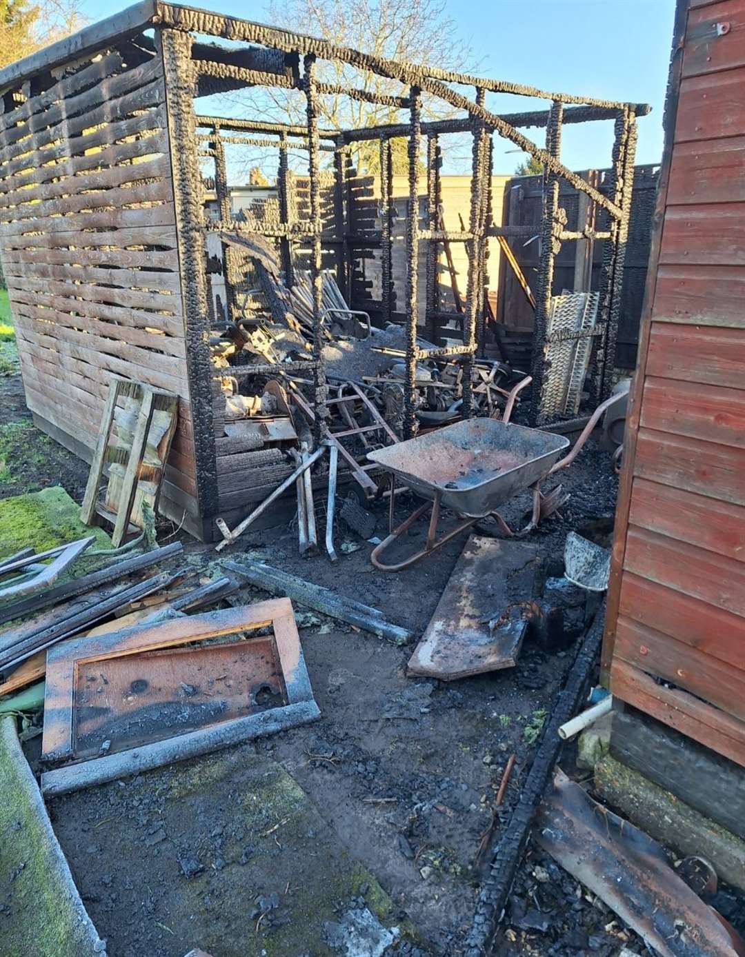 The arsonists attack saw two storage sheds completely destroyed with the bowls club's equipment inside