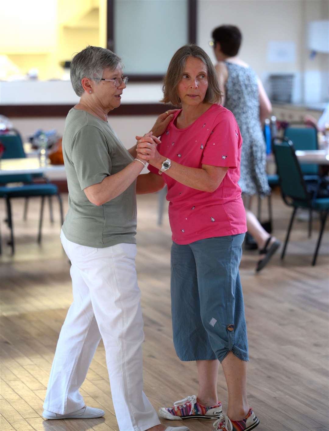 Dancing at the Bricstan Room in Chatteris before their performance at the Mid-Summer Festival