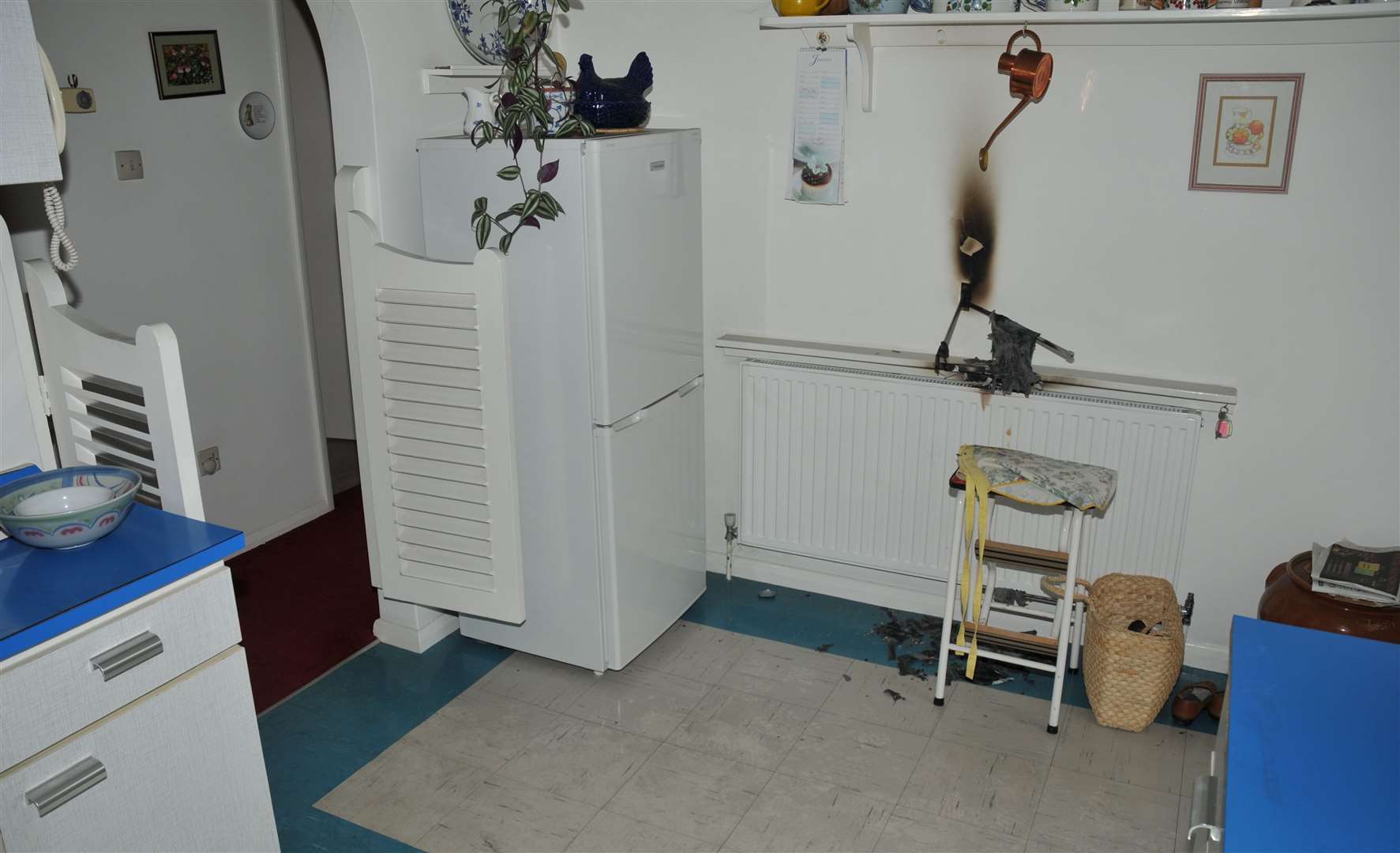 One of the fires started by Newton was in the kitchen