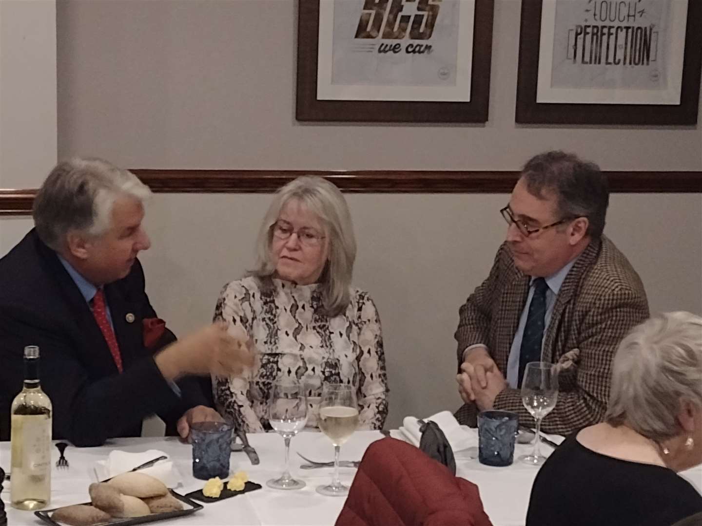 Museum president Richard Barnwell, Margaret Stebbings (NW regional co-ordinator), and Daniel Calley (BAFM chair) at the British Association of Friends of Museums dinner.