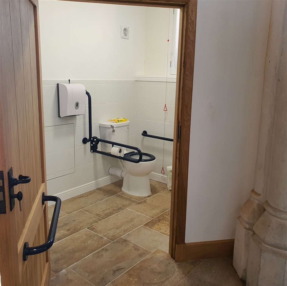 The accessible toilet has an automatic light