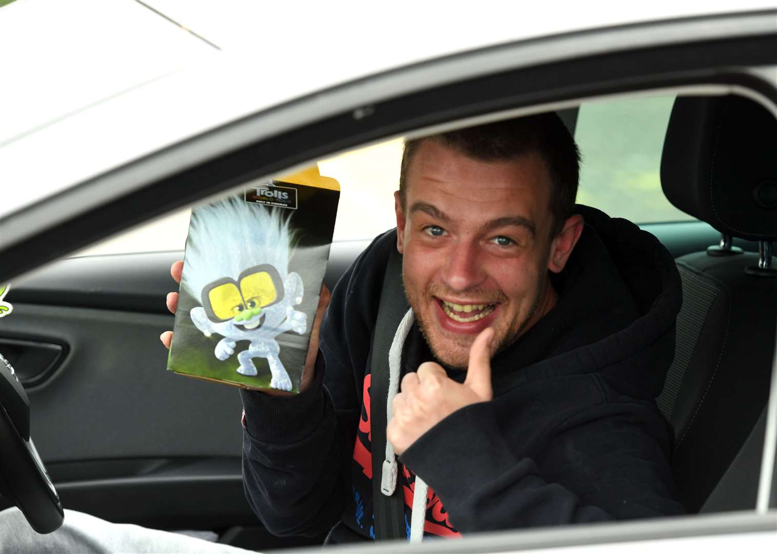 Jake Basham is delighted as McDonald's in Wisbech re-opens.