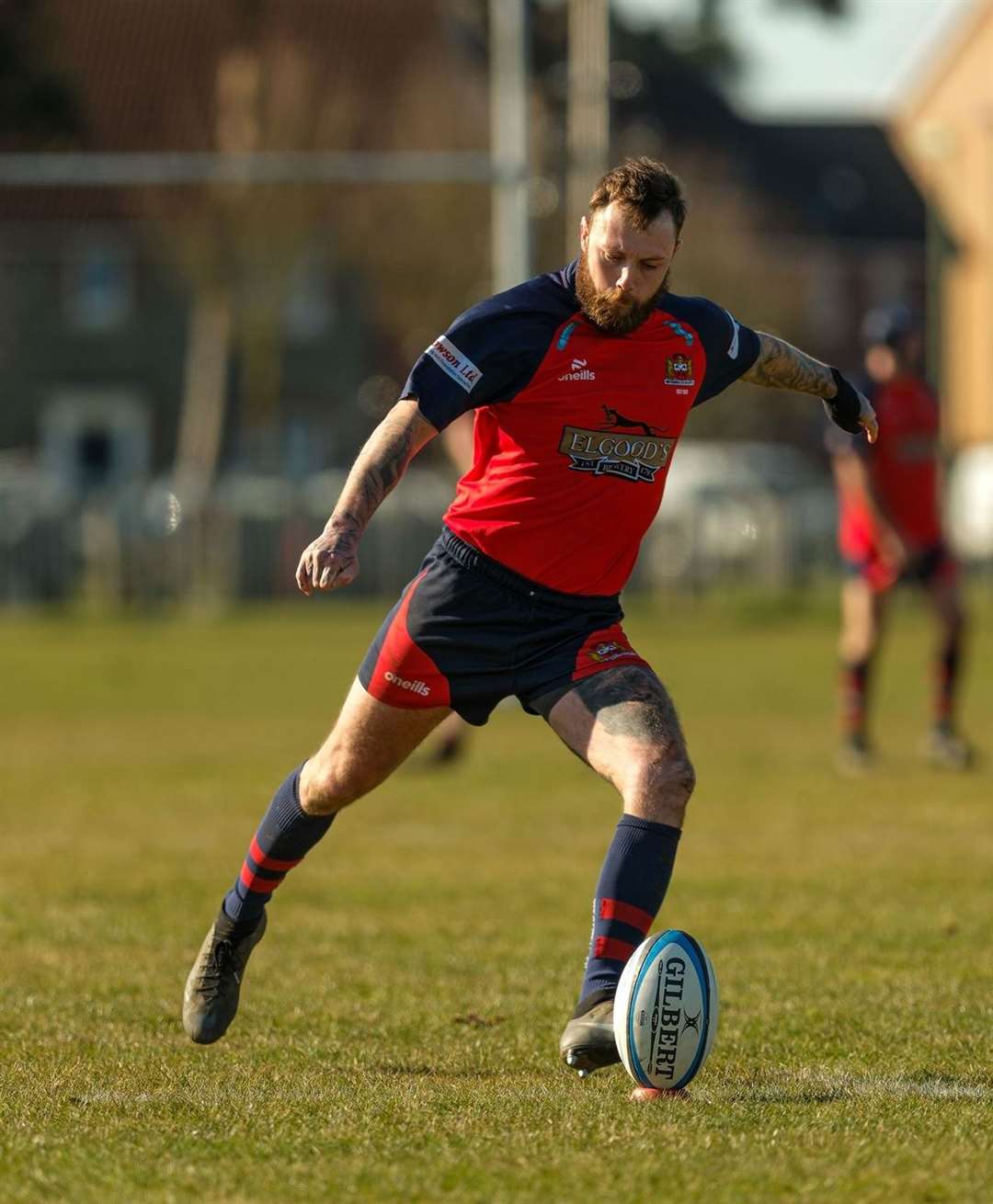 Harry Newman with a conversion to add to his three tries. Picture: Andy Titmuss
