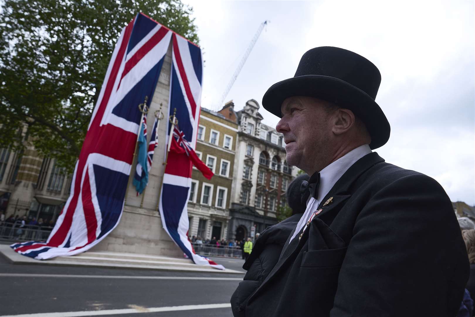 The Union flag draped over the Cenotaph (Benjamin Cremel/PA)