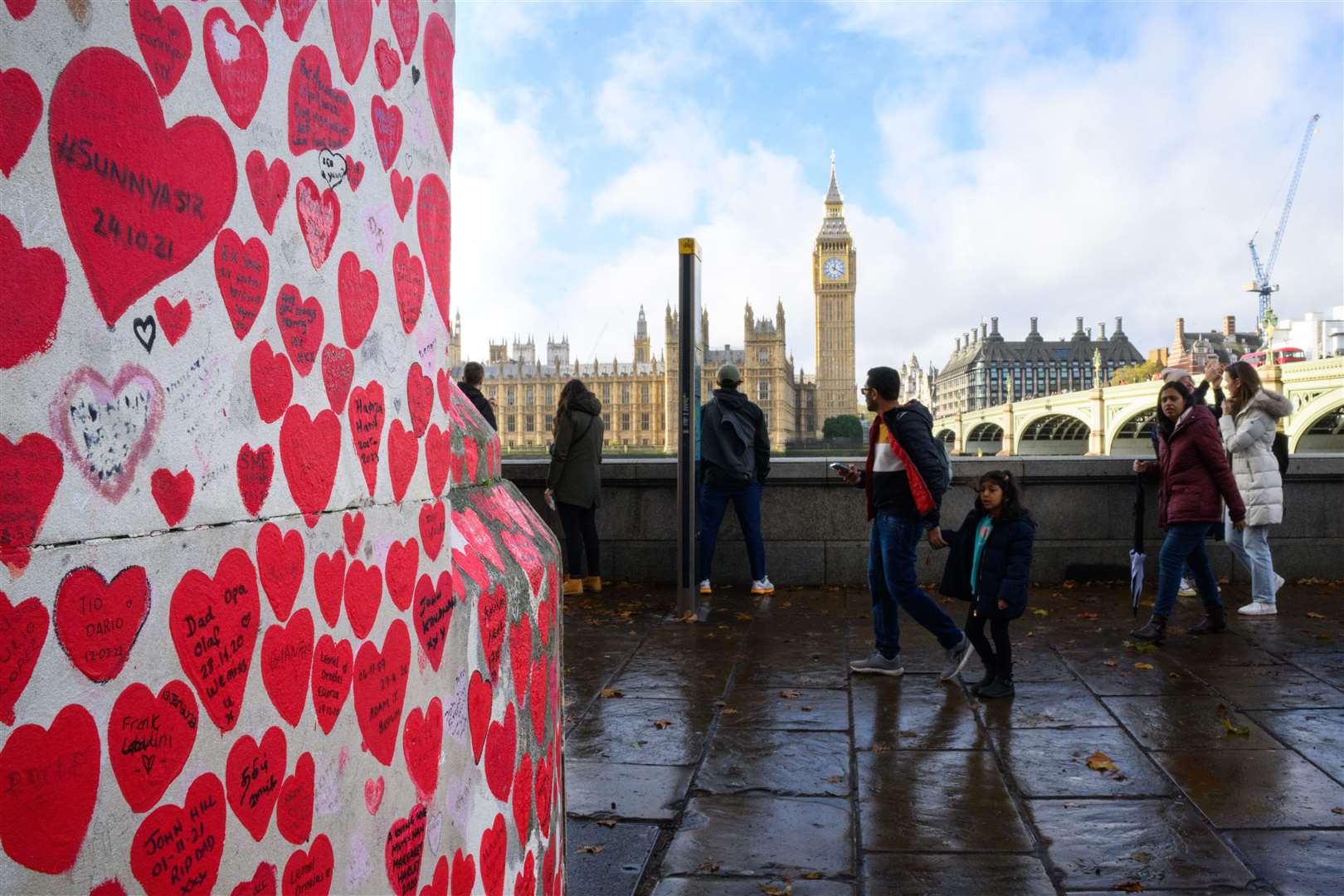 The Covid Memorial Wall in London (Matt Crossick/PA)